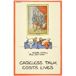 WWII Poster Careless Talk Fougasse Gentlemens Club strictly between