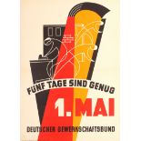 Propaganda Poster Midcentury Modern Five Days Workweek German Trade Union