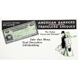 Advertising Poster American Bankers Association Travelers Cheques Couple