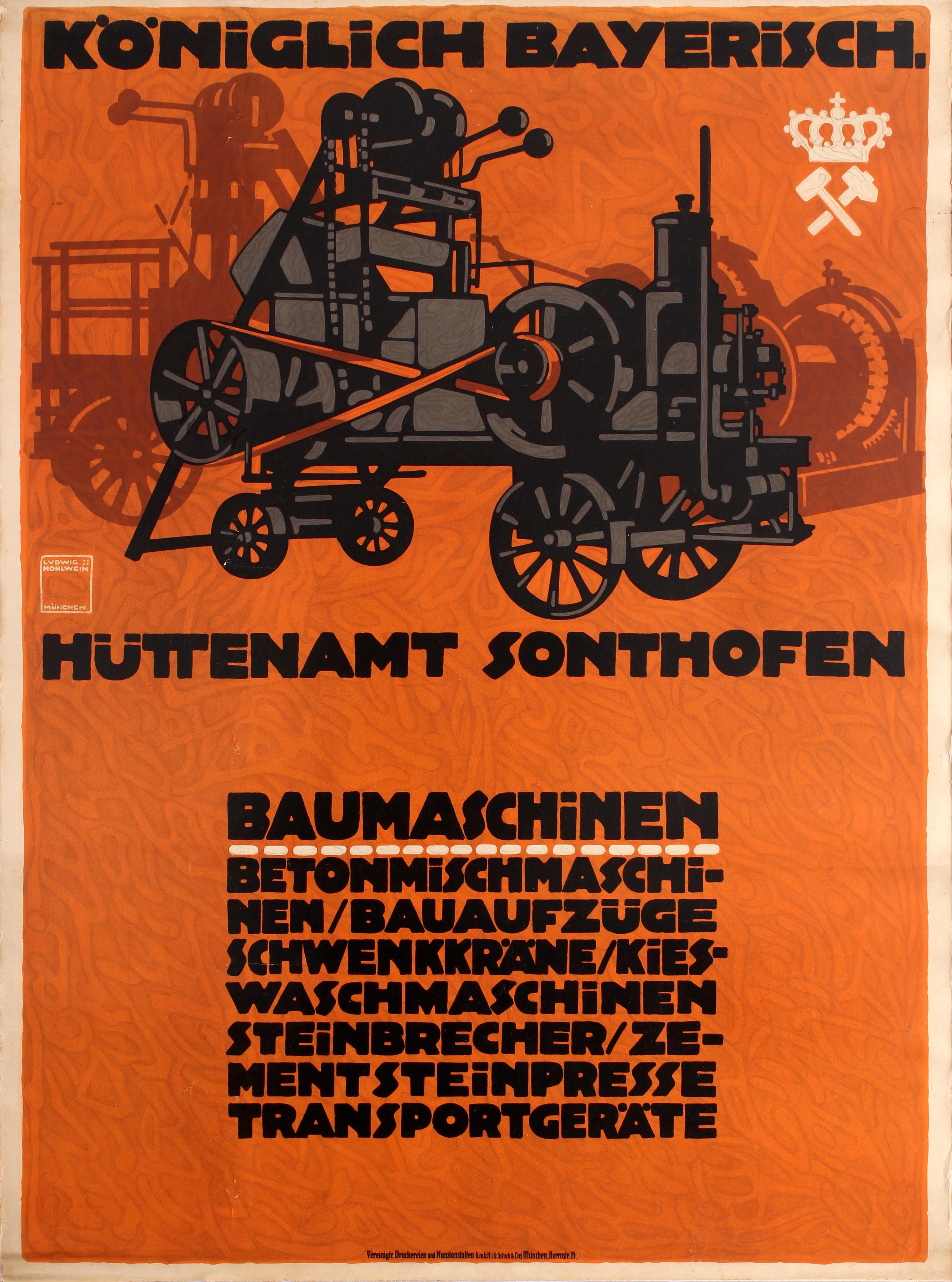 Advertising Poster Construction Machines Ludwig Hohlwein