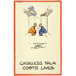 WWII Poster Careless Talk Fougasse Train Carriage