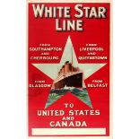 Travel Poster White Star Line USA Canada