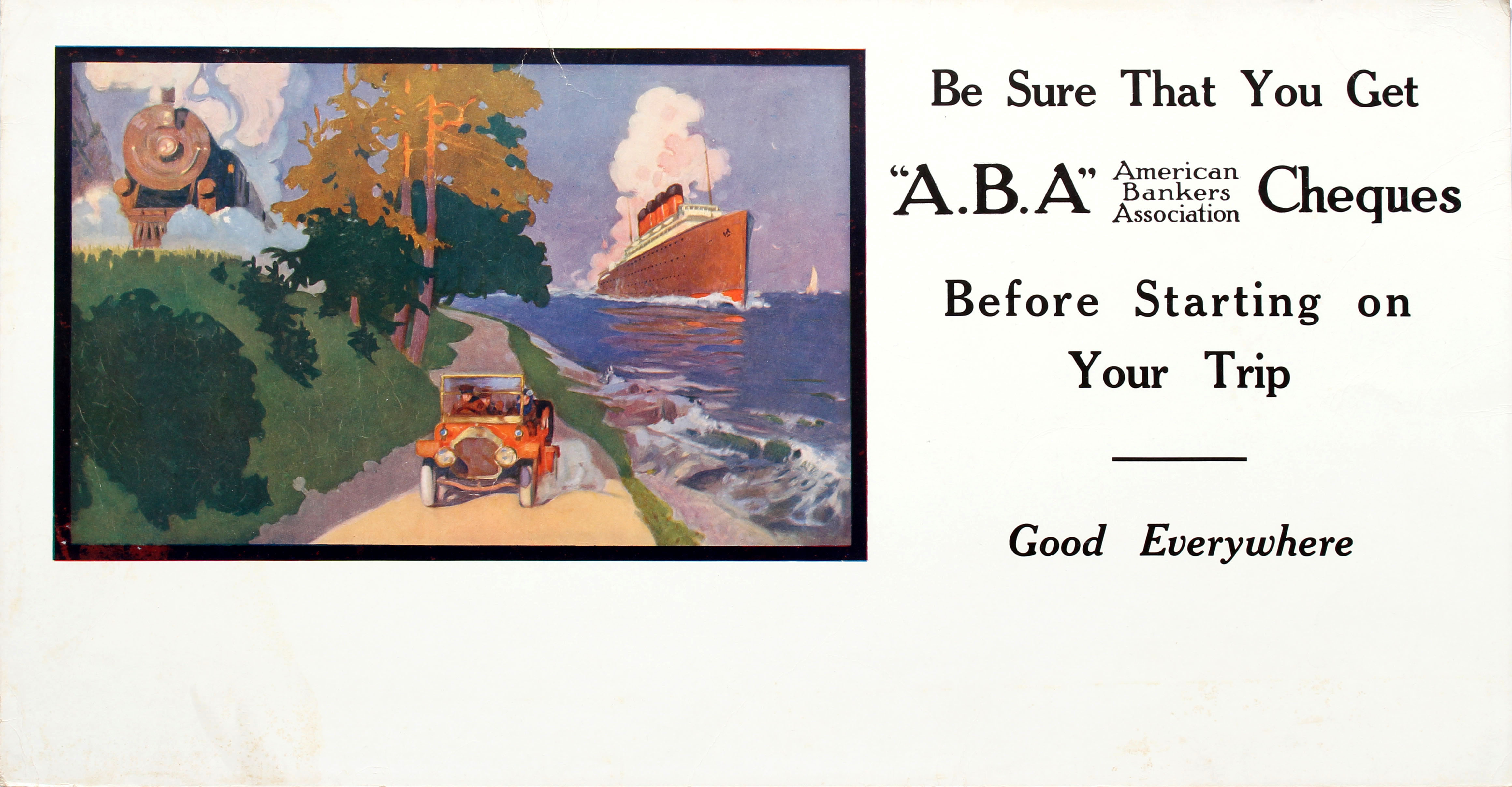 Advertising Poster American Bankers Association ABA Cheques