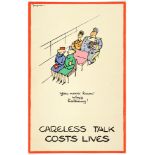 WWII Poster Careless Talk Fougasse Bus You never know