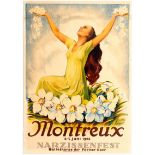 Travel Poster Montreux Narcissus Festival Paris Opera Switzerland