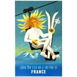 Travel Poster Join the Sun Skiing France Alps