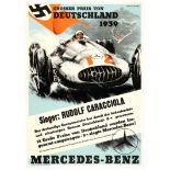 Car Racing Poster Grand Prix Germany 1939 Mercedes Benz Nazi Germany