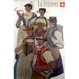 Travel Poster Switzerland National Costumes