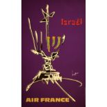 Travel Poster Israel Air France Georges Mathieu