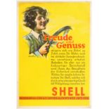 Advertising Poster Shell Car Oil Lady Driver Germany