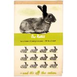 War Propaganda Poster WWII One Rabbit Home Front UK