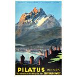Travel Poster Mount Pilatus Switzerland
