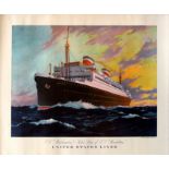 Advertising Poster United States Lines SS Washington