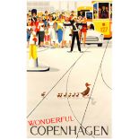 Travel Poster Wonderful Copenhagen Denmark Ducklings Viggo Vagnby