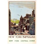 Travel Poster New York Central System Lower Manhattan Ragan