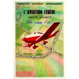 Advertising Poster Light Aircraft Easy Safe Free as a Bird National Aeronautics Federation