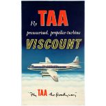 Travel Poster Fly TAA Trans Australia Airlines Viscount