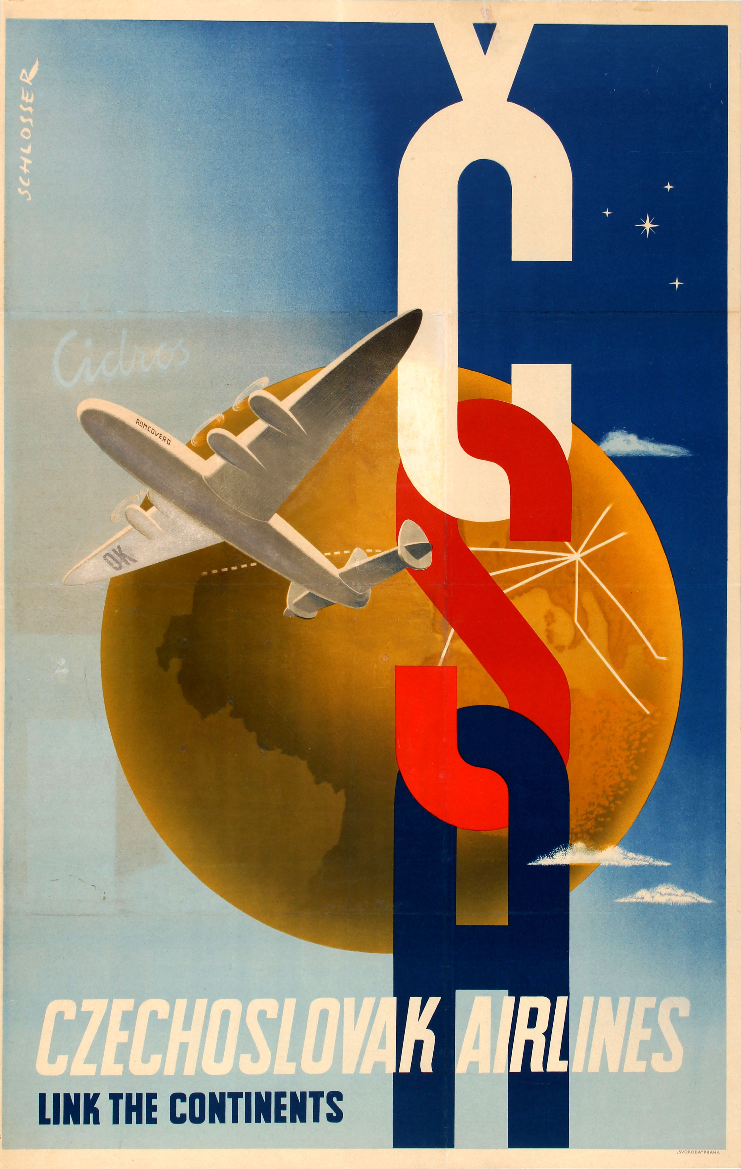 Advertising Poster CSA Czechoslovak Airlines