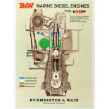 Advertising Poster Burmeister Wain Marine Diesel Engine Type K98FF