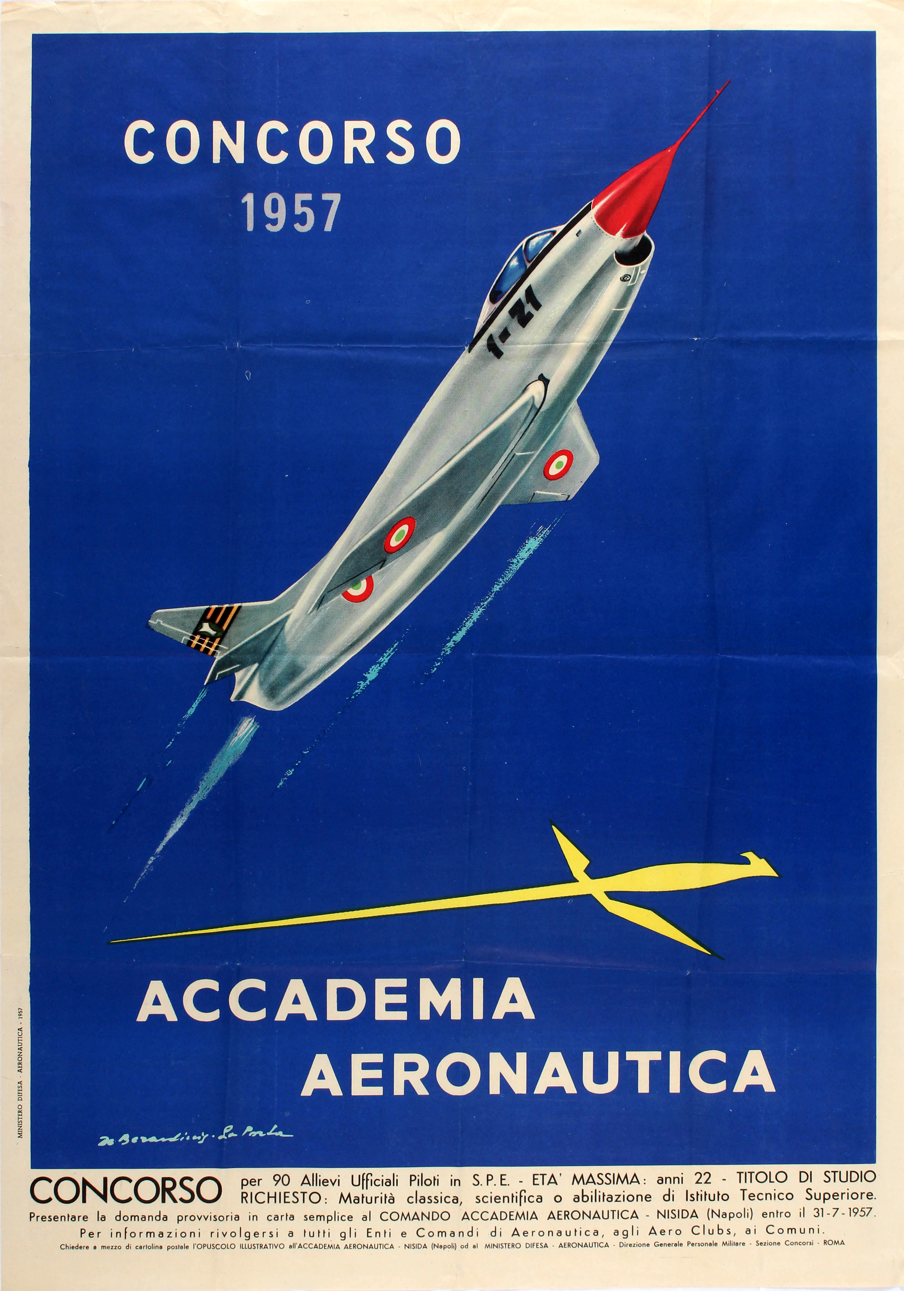 Propaganda Poster Accademia Aeronautica Italy 1957