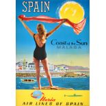 Travel Poster Spain Malaga Iberia Airlines