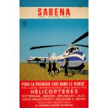 Advertising Poster Sabena Helicopter International Flights