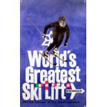 Ski Poster Swissair Skiing Winter Holidays