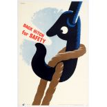 Propaganda Poster ROSPA Cusden Midcentury Back Hitch Safety