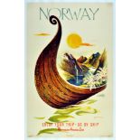 Travel Poster Norway Viking boat American Cruise Line