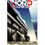 Travel Poster Nord Express Cassandre Art Deco Steam Train