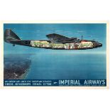Travel Poster Imperial Airways An Ensign Air Liner for European Services.