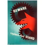 Propaganda Poster ROSPA Cusden Midcentury Beware Guard Dog