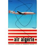 Advertising Poster Air Algeria Lockheed Constellation Mid Century Georget