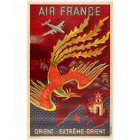 Travel Poster Air France Orient & Extreme-Orient East & Far East.