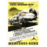 Car Racing Poster Eifel Rennen 1939 Mercedes Benz Nazi Germany