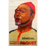 Travel Poster Senegal Africa Paquet Shipping Line