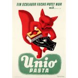 Advertising Poster Unio Shoe Polish Clever Fox