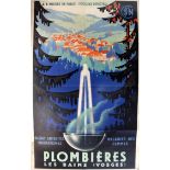 Travel Poster Plombieres France Art Deco SNCF