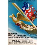 Sport Poster Regatta of Sea Faring Republics Pisa ENIT