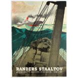 Advertising Poster Randers Staaltov Ship Steel Rope