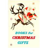 Advertising Poster Books Christmas Santa Rudolf