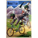 Advertising Poster Monkeys on Bicycles Circus Act Konsul Peter