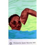 Sport Poster Munich Olympics 1972, Swimmer, Kitaj