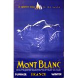 Ski Poster Mont Blanc Chamonix Megeve