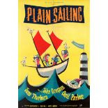 Cinema Poster Plain Sailing Boat Midcentury Modern