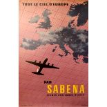 Advertising Poster Sabena - All the Skies of Europe