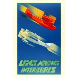 Advertising Poster Domestic Airlines Art Deco