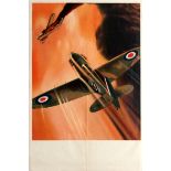War Poster Spitfire WWII UK Forward to Victory