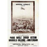 Advertising Poster Imperial Airways Travel By Air De Havilland DH 34