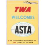 Set of 4 Original Vintage Advertising Items TWA Airline Constellation